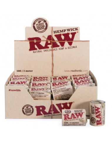 Best Prices For RAW- HEMP WICK 3 METER (10FT) ROLL - DISPLAY OF 40